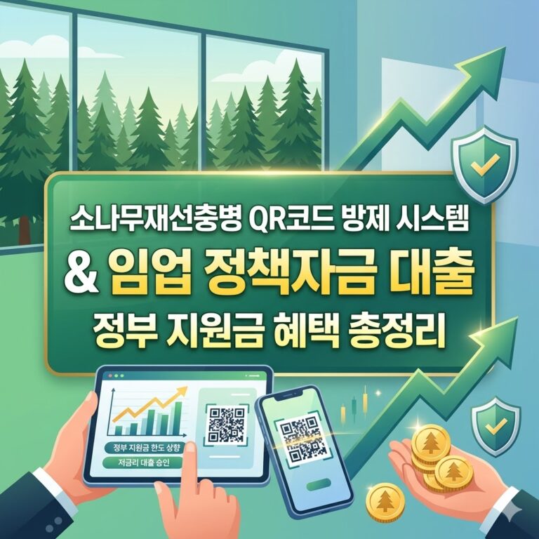 소나무재선충병 QR코드 방제 시스템 활용 가이드 및 임업 사업자 정책 지원금 대출 혜택 총정리