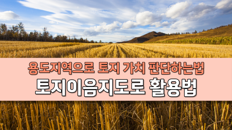 토지이음지도 용도지역 토지가치 판단법