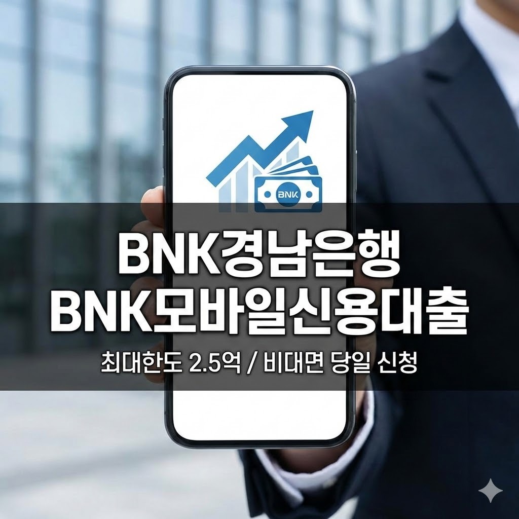 BNK경남은행 BNK모바일신용대출 조건 금리 한도 및 신청 방법 총정리 (2026 최신 가이드)