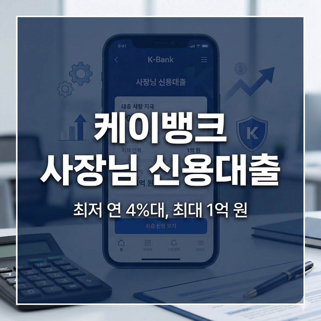 케이뱅크 사장님 신용대출 금리 한도 및 자격 조건 총정리