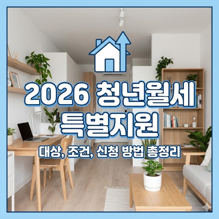 2026 청년월세 한시 특별지원 대상 및 조건 총정리