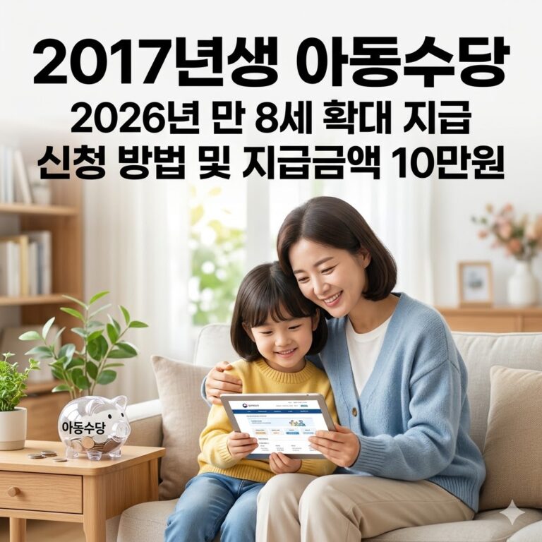 2026년 만 8세 확대 지급 2017년생 아동수당 신청 방법 대상 총 지급금액 최대 156만원 혜택