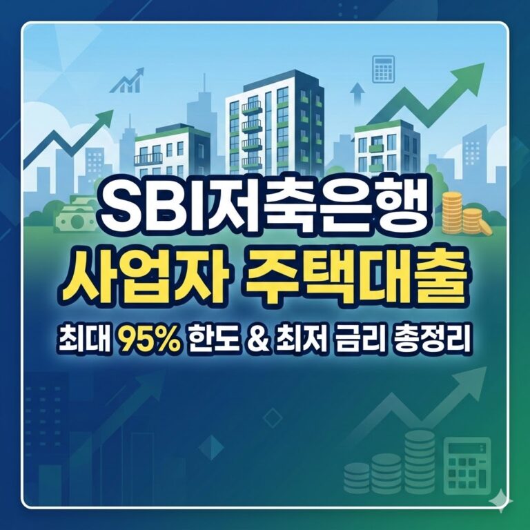 SBI저축은행 사업자 주택담보대출 조건 금리 한도