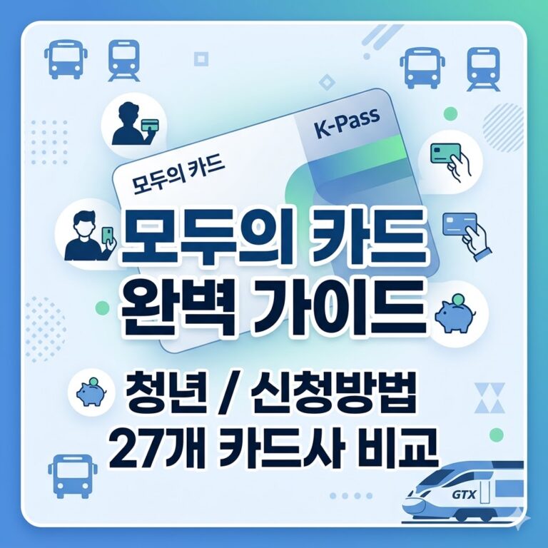 모두의 카드 신청방법 및 홈페이지 가이드 구 K패스 청년 일반형 플러스 혜택 및 27개 카드사 완벽 비교 (2026 최신)