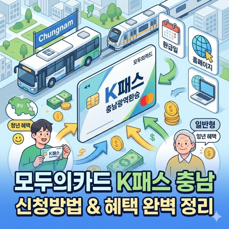 모두의카드 K패스 충남 신청방법 및 청년 일반형 혜택 완벽 정리