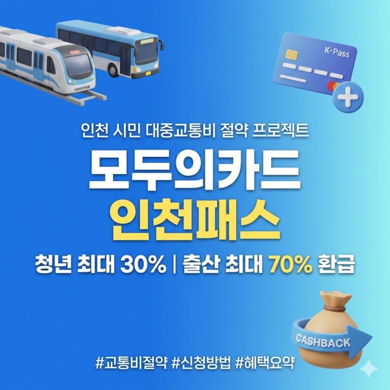모두의카드 인천패스 신청방법 및 청년 혜택 총정리