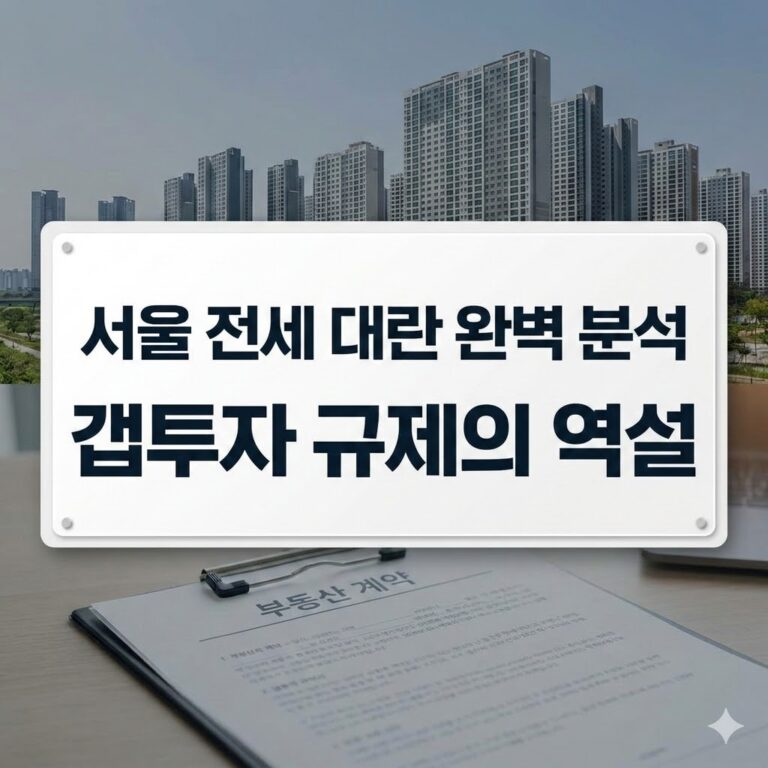 서울 아파트 전세 대란 완벽 분석 갭투자 규제의 역설