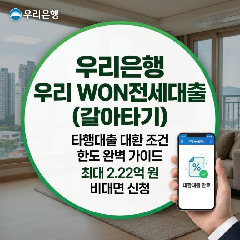 우리은행 우리 WON전세대출 갈아타기 대환 조건 한도 완벽 가이드