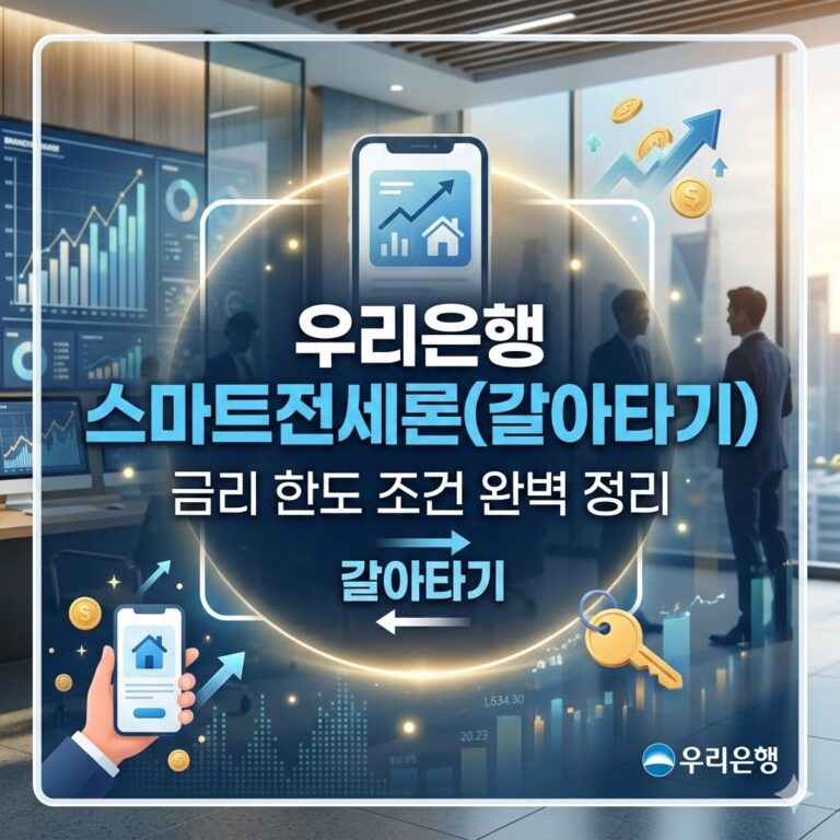 우리은행 우리 스마트전세론 갈아타기 조건 금리 한도 및 이자 절감 비법