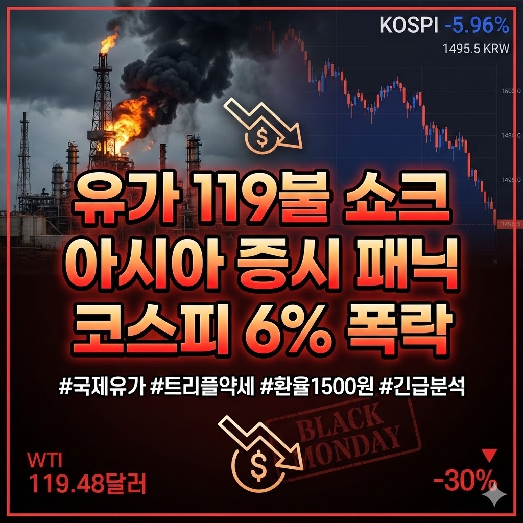 유가 쇼크 119달러 돌파와 블랙 먼데이 재림