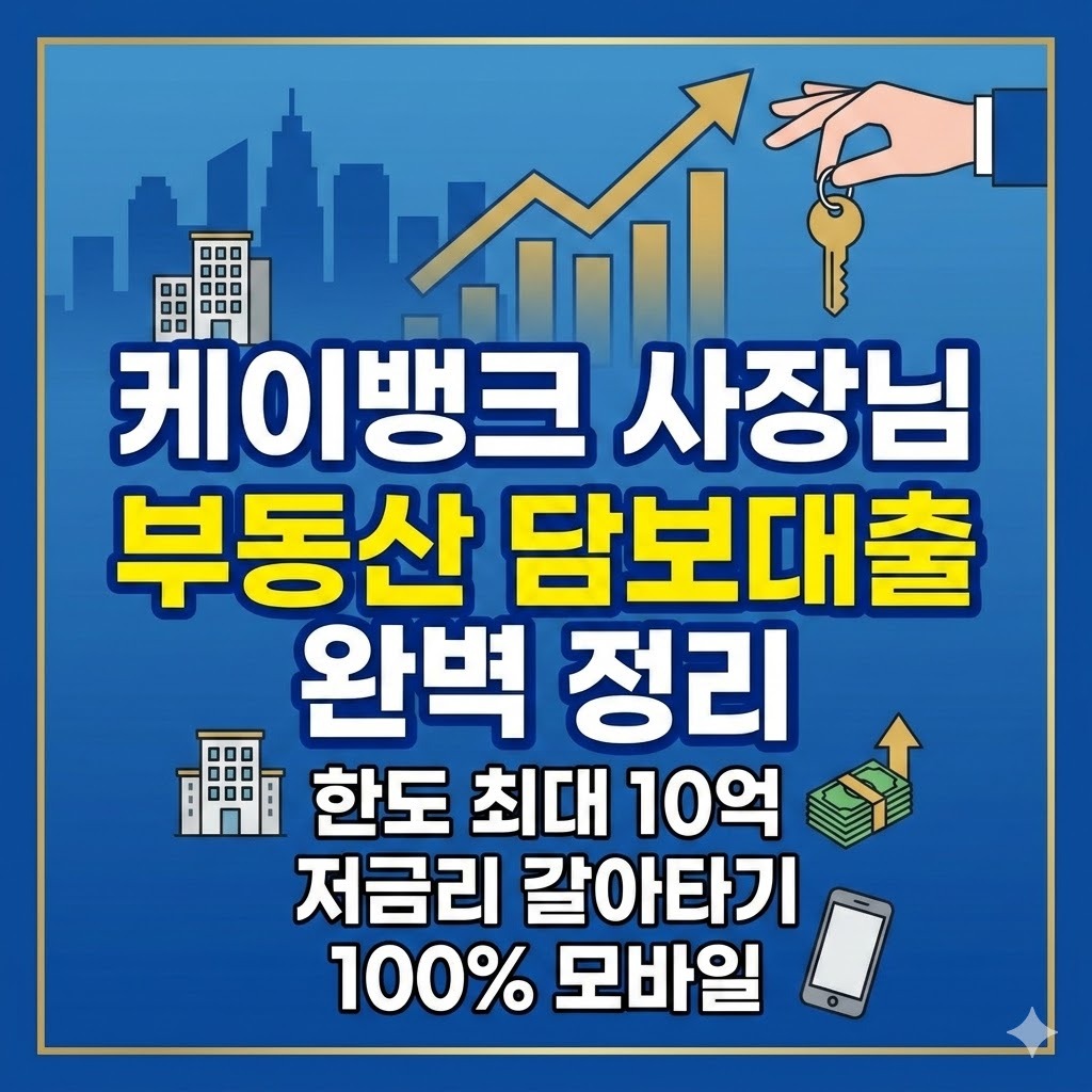케이뱅크 사장님 부동산 담보대출 조건 한도 금리 및 갈아타기 이자 절감 비결 정리 2026년 최신