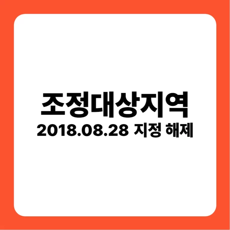 조정대상지역 지정 해제(2018-08-28)