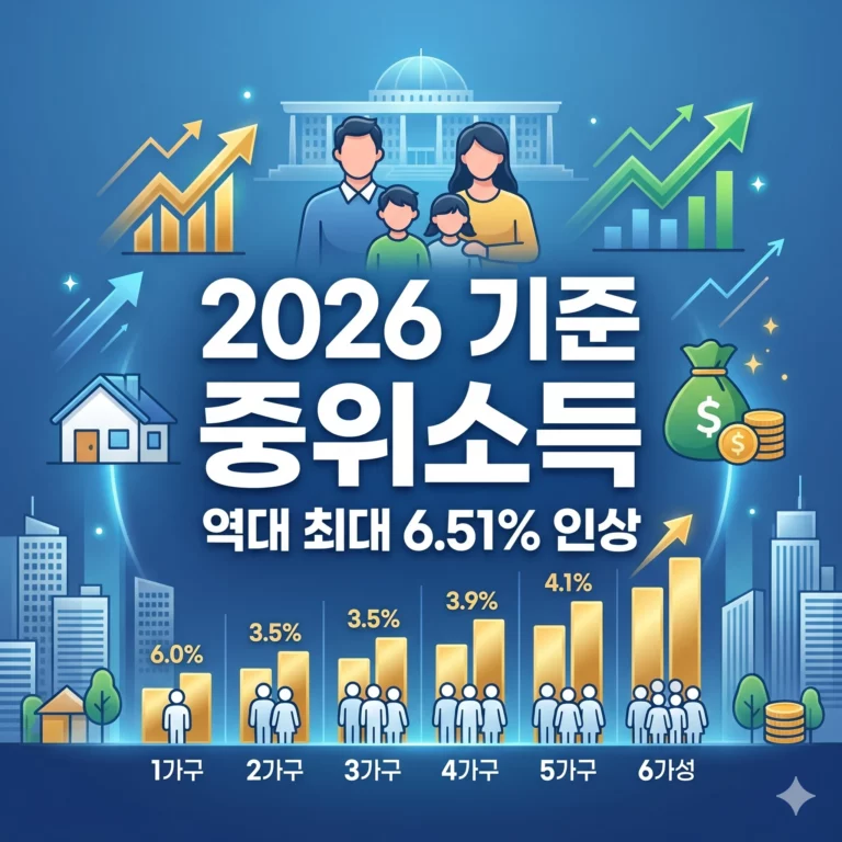 2026 기준 중위소득표 완벽 가이드 역대 최대 6.51% 인상액 및 정부지원 서민 대출·생계급여 자격 조건 총정리
