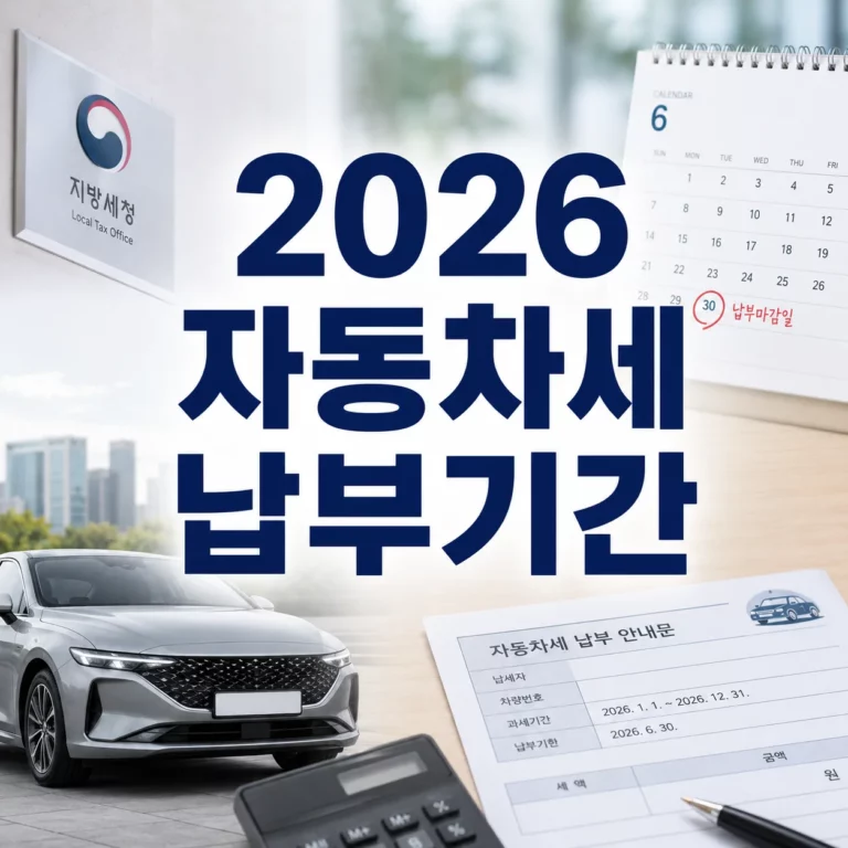 2026 자동차세 납부기간 납부방법 놓치면 3% 가산세 폭탄 안 내면 생기는 불이익 총정리