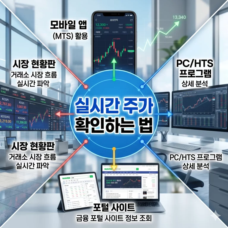 실시간 주가 확인하는 법 | 코스피 코스닥 증시 시세 조회 방법 안내
