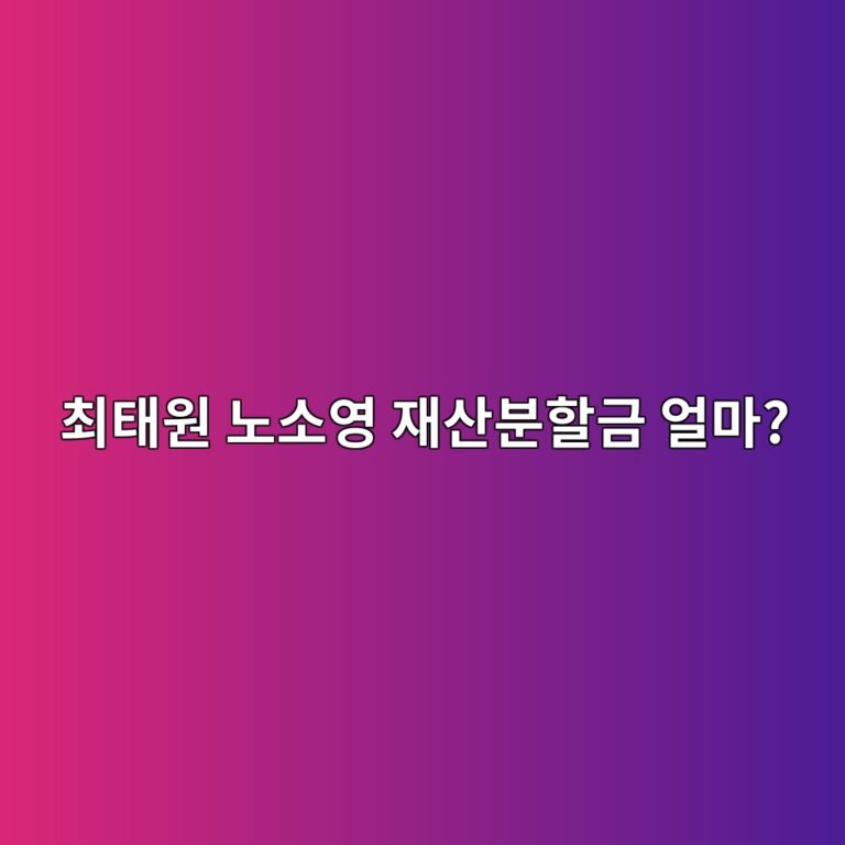 최태원 노소영 재산분할금 9천440억원 판결의 의미와 재산분할 가이드