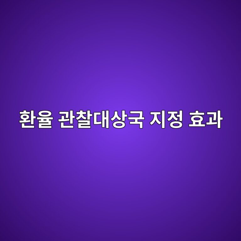 환율 관찰대상국 지정 효과
