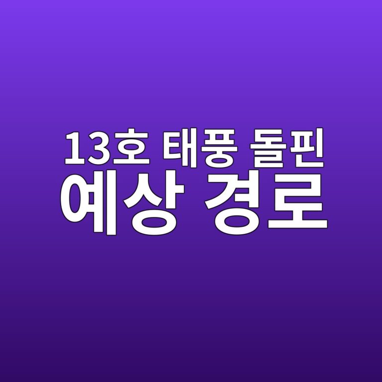 13호 태풍 돌핀 예상 경로와 한반도 영향 가능성 분석 및 대응 가이드