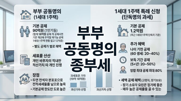 부부공동명의 종부세: 단독 특례 vs 각자 공제, 개편 후 유불리 비교