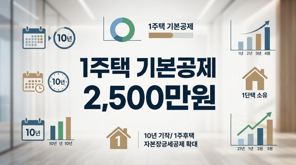 10년 거주 1주택 양도세 기본공제 250만원→2,500만원 - 조건 총정리
