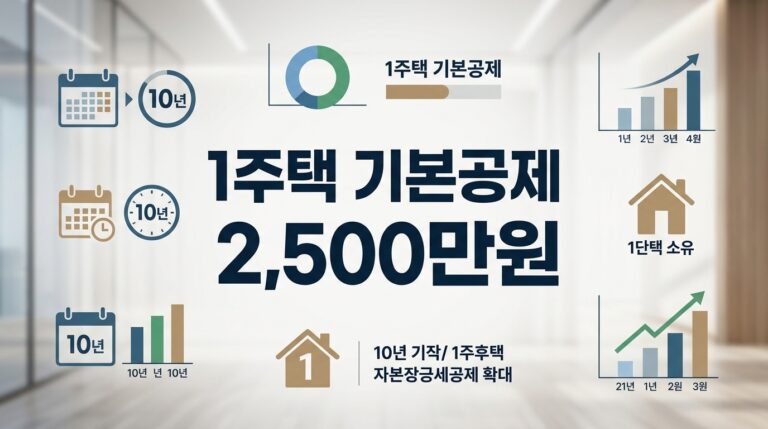 10년 거주 1주택 양도세 기본공제 250만원→2,500만원 - 조건 총정리