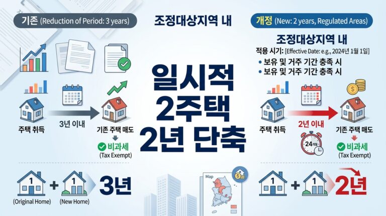일시적 2주택 비과세 조정대상지역 3년→2년 단축! 10월 1일부터 주의