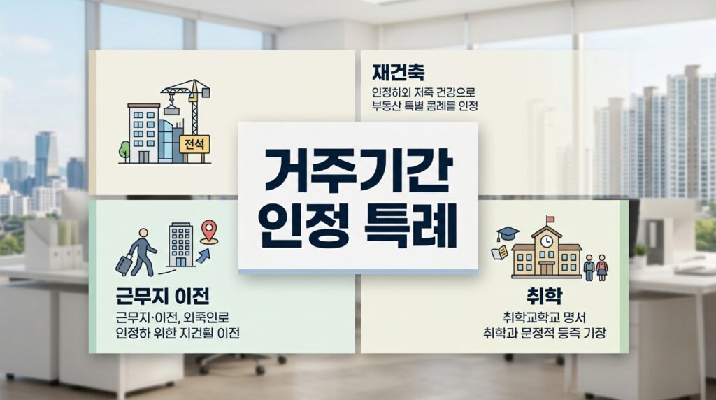 재건축·전근·취학으로 이사해도 거주기간 인정! 장기거주 공제 예외 총정리