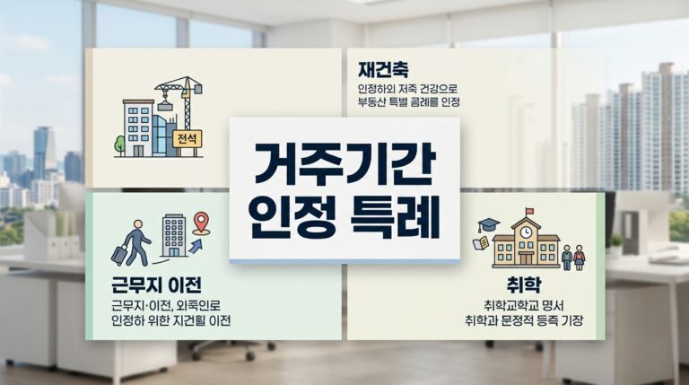 재건축·전근·취학으로 이사해도 거주기간 인정! 장기거주 공제 예외 총정리