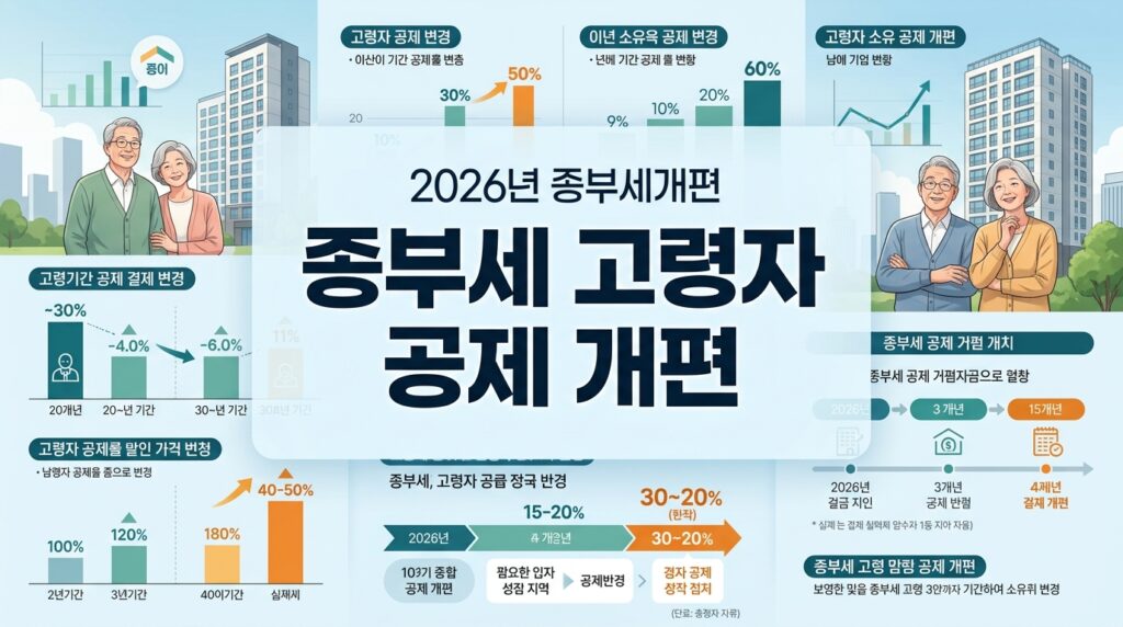 고령자·장기거주 종부세 세액공제 개편! 보유공제→거주공제, 600만원 한도와 납부유예