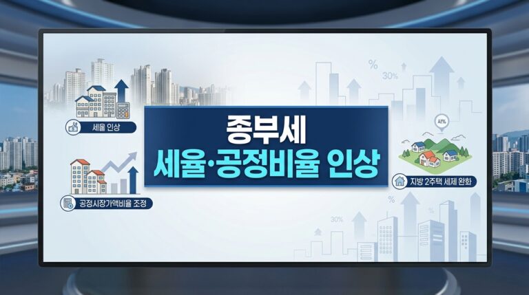 종부세 세율·공정시장가액비율 인상! 다주택자·지방 세컨드홈 특례까지