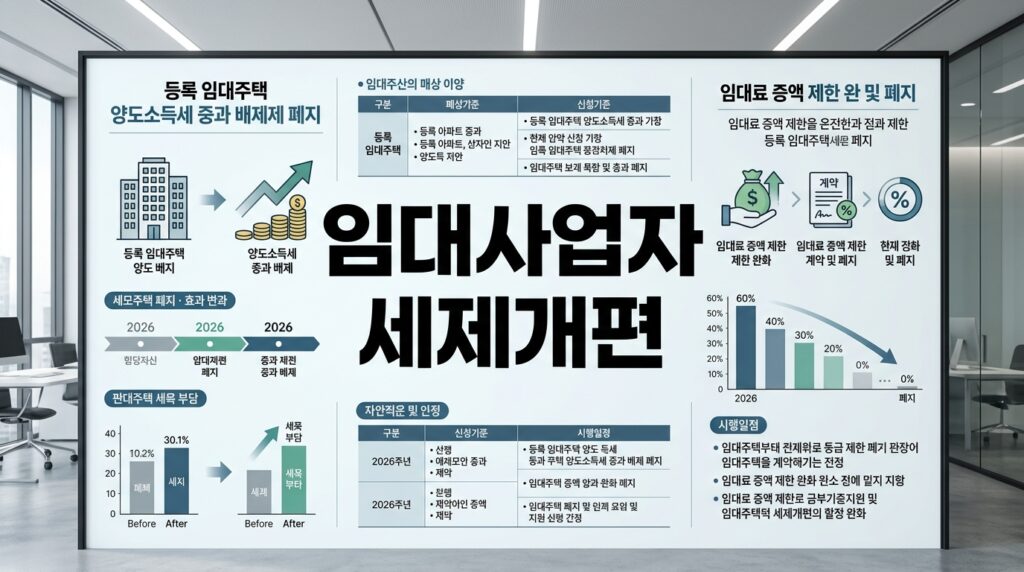 임대사업자 세제 개편! 매입임대 아파트 중과배제 종료·상생임대·감면 축소