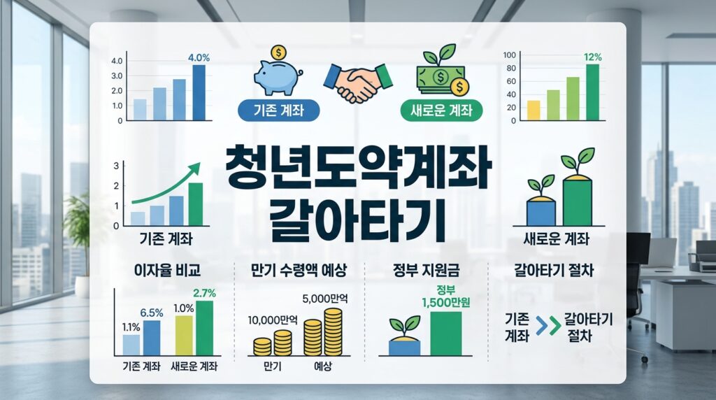 청년도약계좌 청년미래적금 갈아타기 이득일까? 1년·2년·3년차 납입기간별 손익 비교와 필수 환승 순서