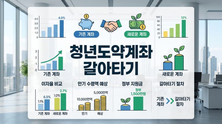 청년도약계좌 청년미래적금 갈아타기 이득일까? 1년·2년·3년차 납입기간별 손익 비교와 필수 환승 순서