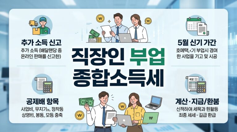 직장인 부업 종합소득세 합산 신고 기준: 3.3% 프리랜서 소득과 기타소득 300만 원 분리과세 총정리