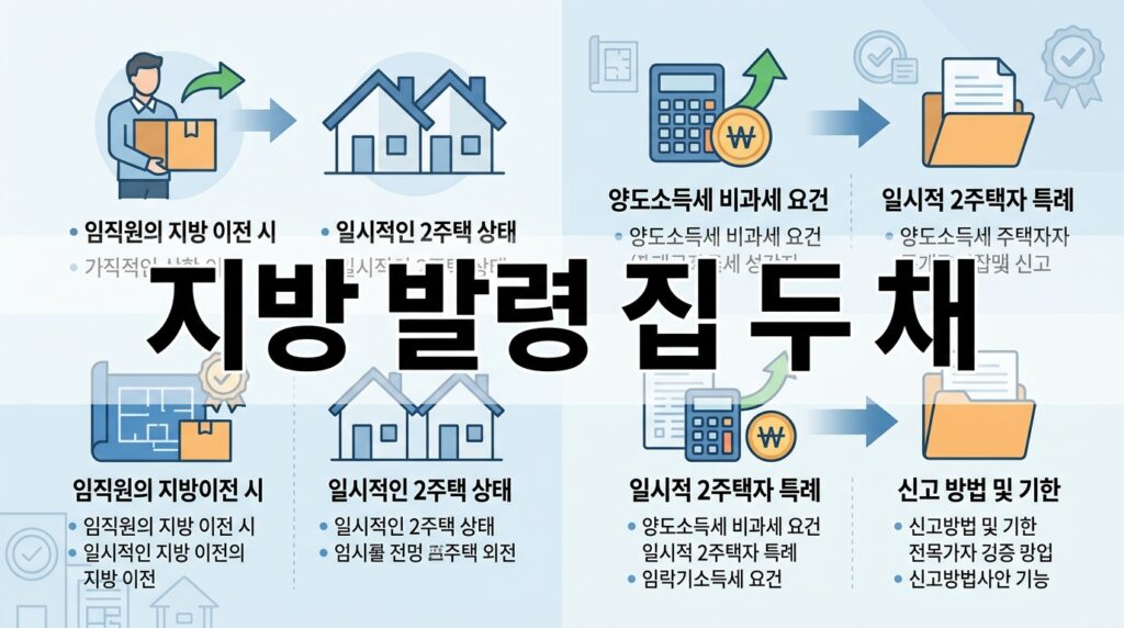 지방 발령·요양으로 산 수도권 밖 주택 + 원래 집, 사유 해소 후 3년 내 팔면 비과세
