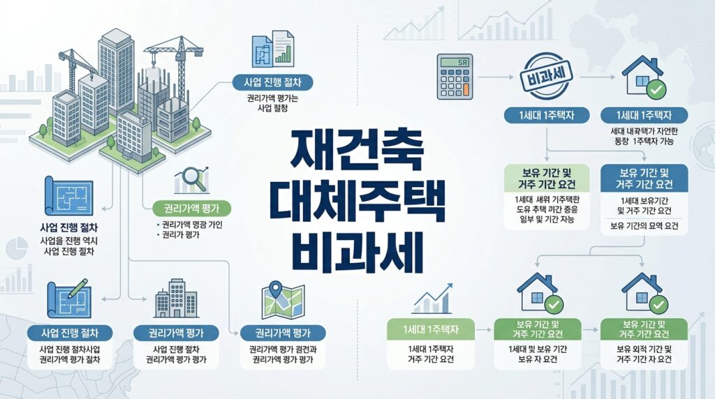 재건축·재개발 기간에 살 집(대체주택) 샀다면: 팔 때 비과세 받는 3가지 요건