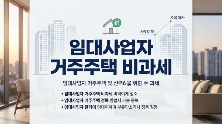 임대사업자 거주주택 비과세: 장기임대주택 보유자가 사는 집 팔 때 요건