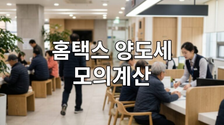 홈택스 양도세 모의계산 사용법: 세무사 상담 전 5분 만에 내 세금 확인