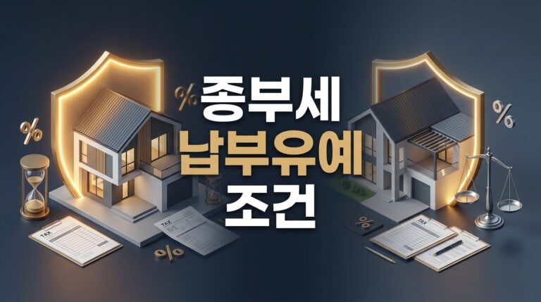 종부세 납부유예 신청 자격: 60세 이상·1주택자 세금 납부 미루는 조건 총정리