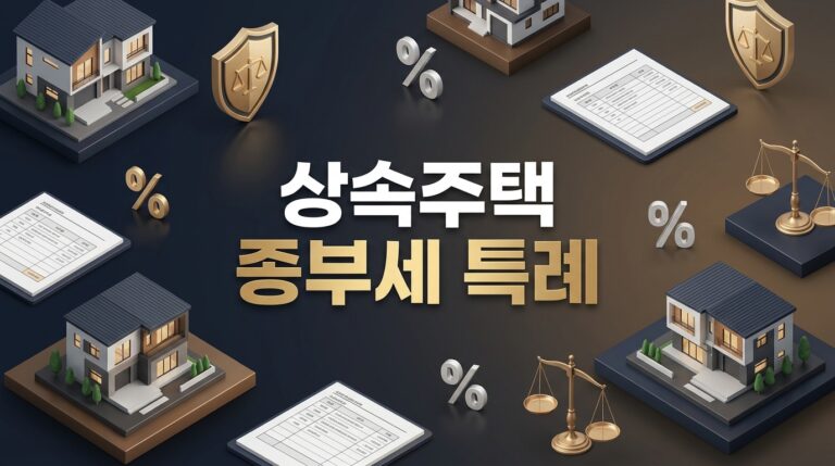 상속주택 종부세 폭탄 피하는 법: 주택 수 제외 요건과 1주택 특례 적용 기준