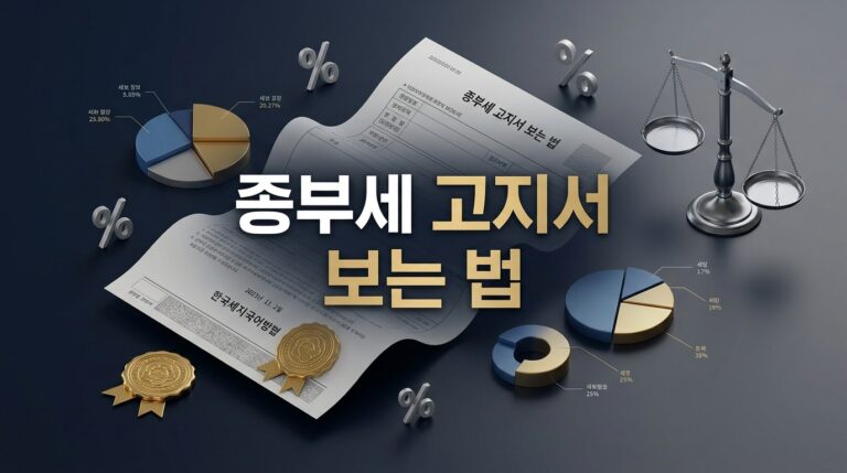 종부세 고지서 보는 법: 세액 계산 내역과 농어촌특별세 20% 추가되는 이유