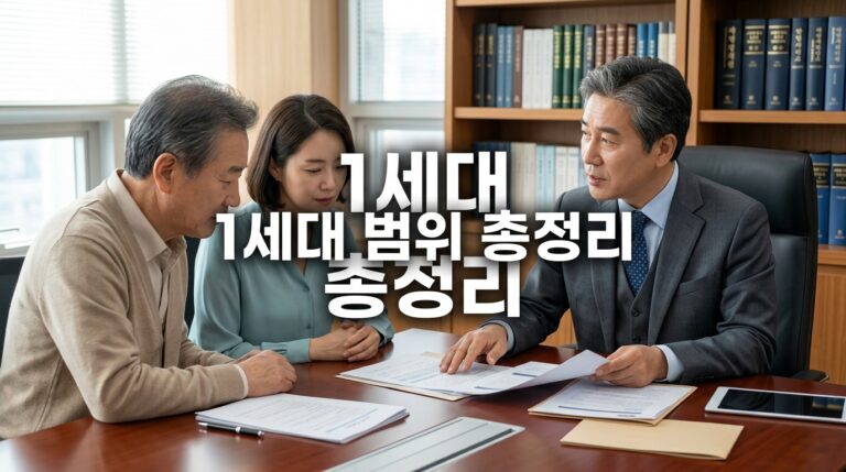 1세대 범위 총정리: 따로 사는 자녀도 한 세대? 30세 미만 독립세대 소득 기준