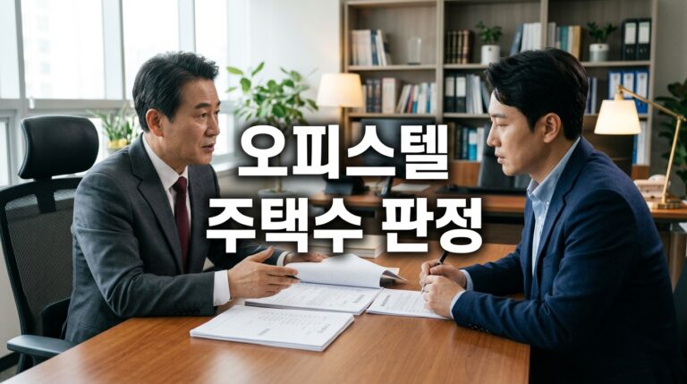 오피스텔·근생빌라도 주택일까? 사실상 주거용이면 1주택 비과세 판단이 달라진다