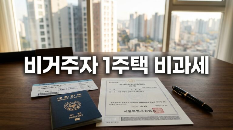 해외 거주자(비거주자)의 국내 1주택 비과세: 3년 보유·거주자 전환 요건
