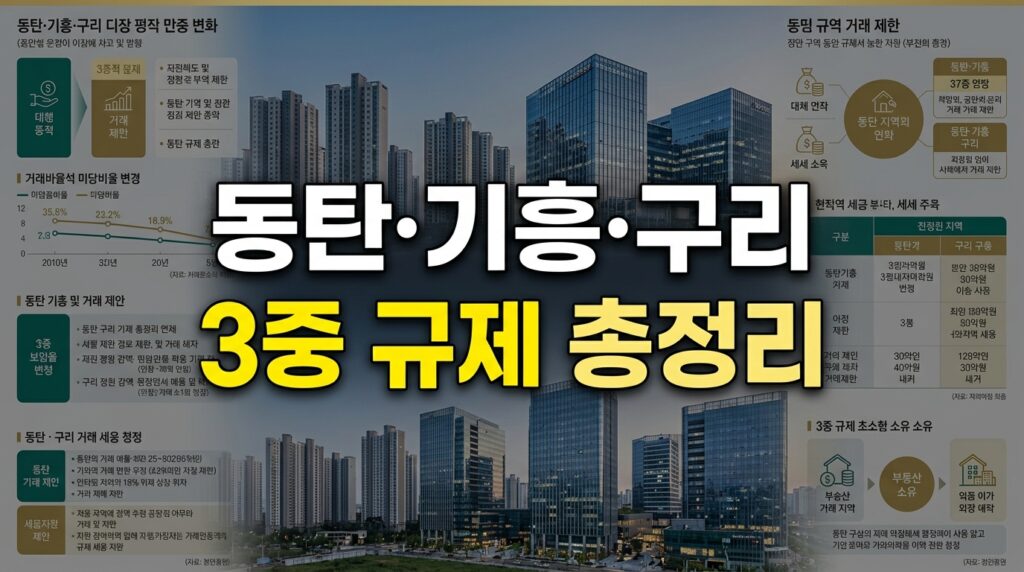 동탄·기흥·구리 조정대상지역·투기과열지구·토허구역 3중 규제: 7월 지정 후 달라진 것 총정리