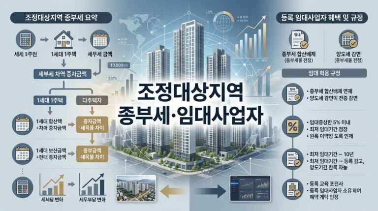 조정대상지역 주택 보유자 종부세·임대사업자 세금: 2주택 중과는 폐지, 공정시장가액비율 80% 개편안과 임대등록 함정