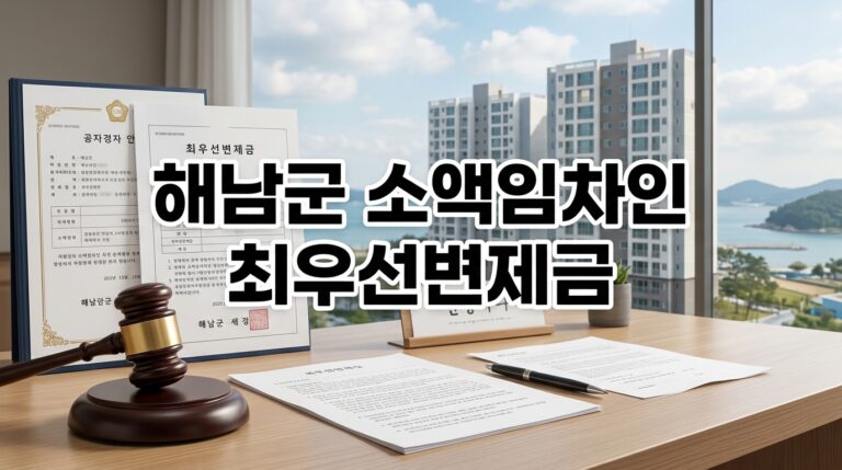 해남군 주택 소액임차인 최우선변제금 보호 기준 총정리: 해남지원 경매 배당과 방공제 대출 완벽 대비