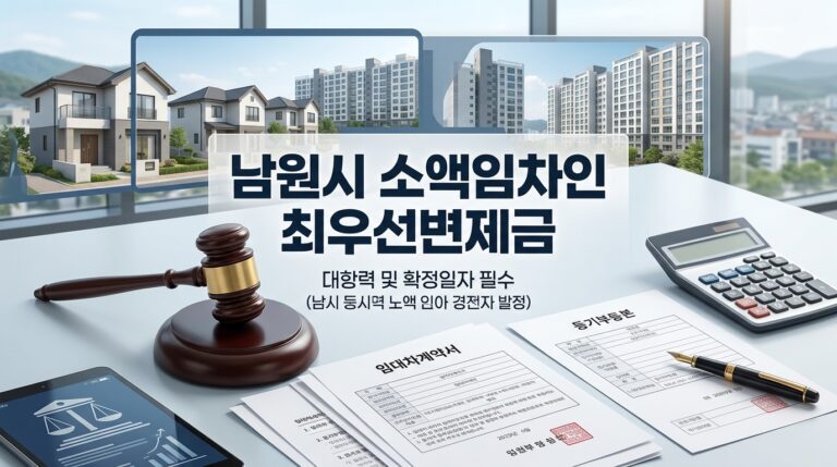 남원시 소액임차인 최우선변제금 계산법과 남원지원 법원경매 입찰·방공제 대출 핵심 정리