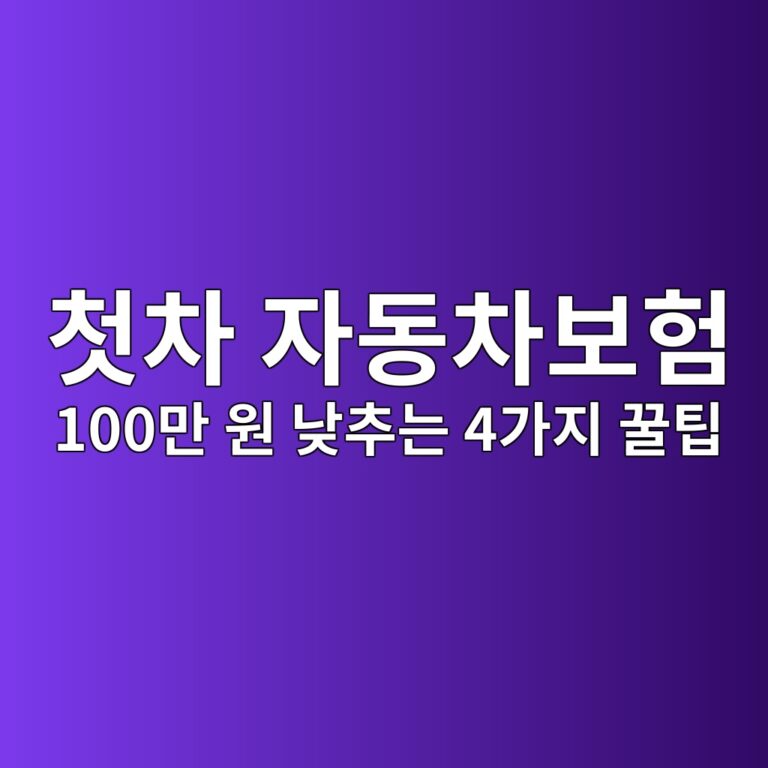 사회초년생 첫차 자동차보험 다이렉트 비교 100만 원 낮추는 4가지 꿀팁(손해보험협회 공시 기준)