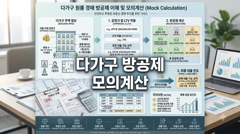 다가구/원룸 경매 낙찰 전 필수: 방 개수별 방공제 차감액 모의계산